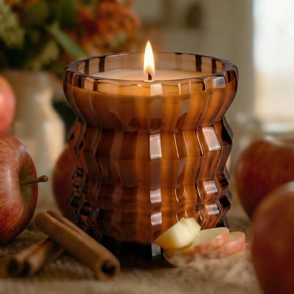 Auden Lueur Autumne 8oz Non-Toxic Scented Candle in Textured Glass Vessel