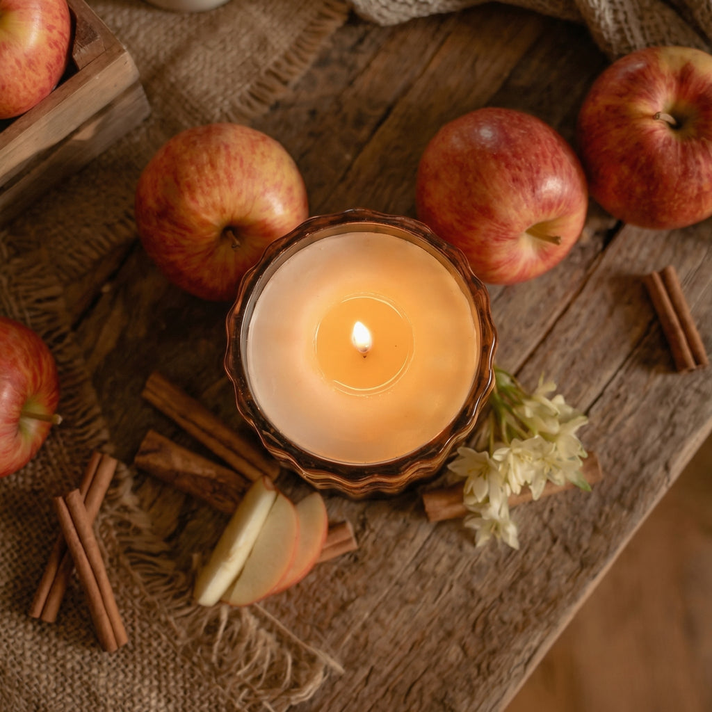 Auden Lueur Autumne 8oz Non-Toxic Scented Candle in Textured Glass Vessel