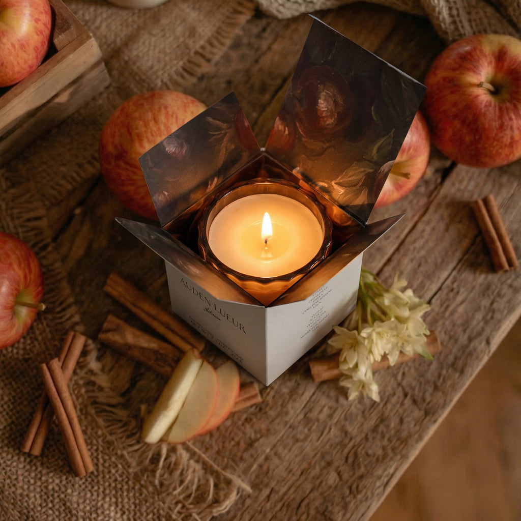 Auden Lueur Autumne 8oz Non-Toxic Scented Candle in Textured Glass Vessel