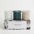 Auden Lueur Holiday Candle Trio of Three 4oz Non-Toxic Scented Candles in Textured Glass Vessels