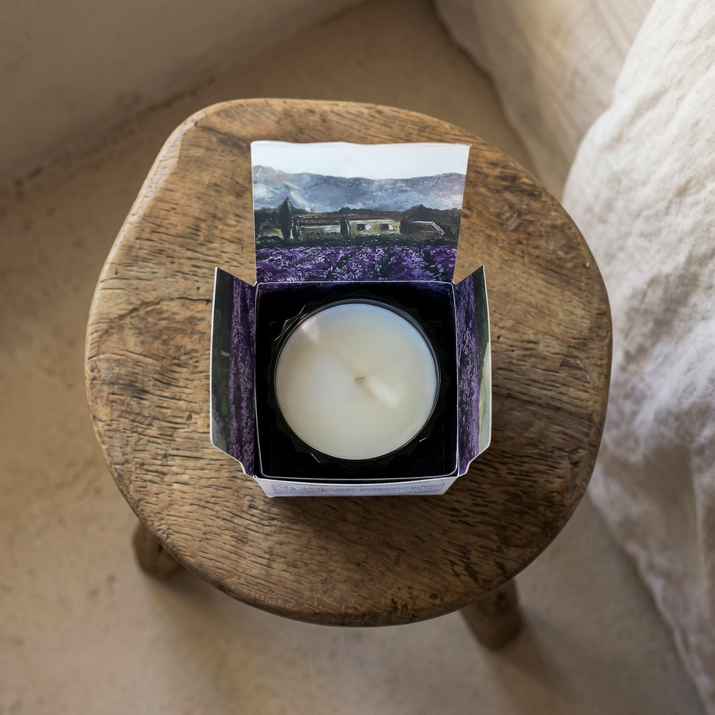 Auden Lueur Provence 8oz Non-Toxic Scented Candle in Textured Glass Vessel