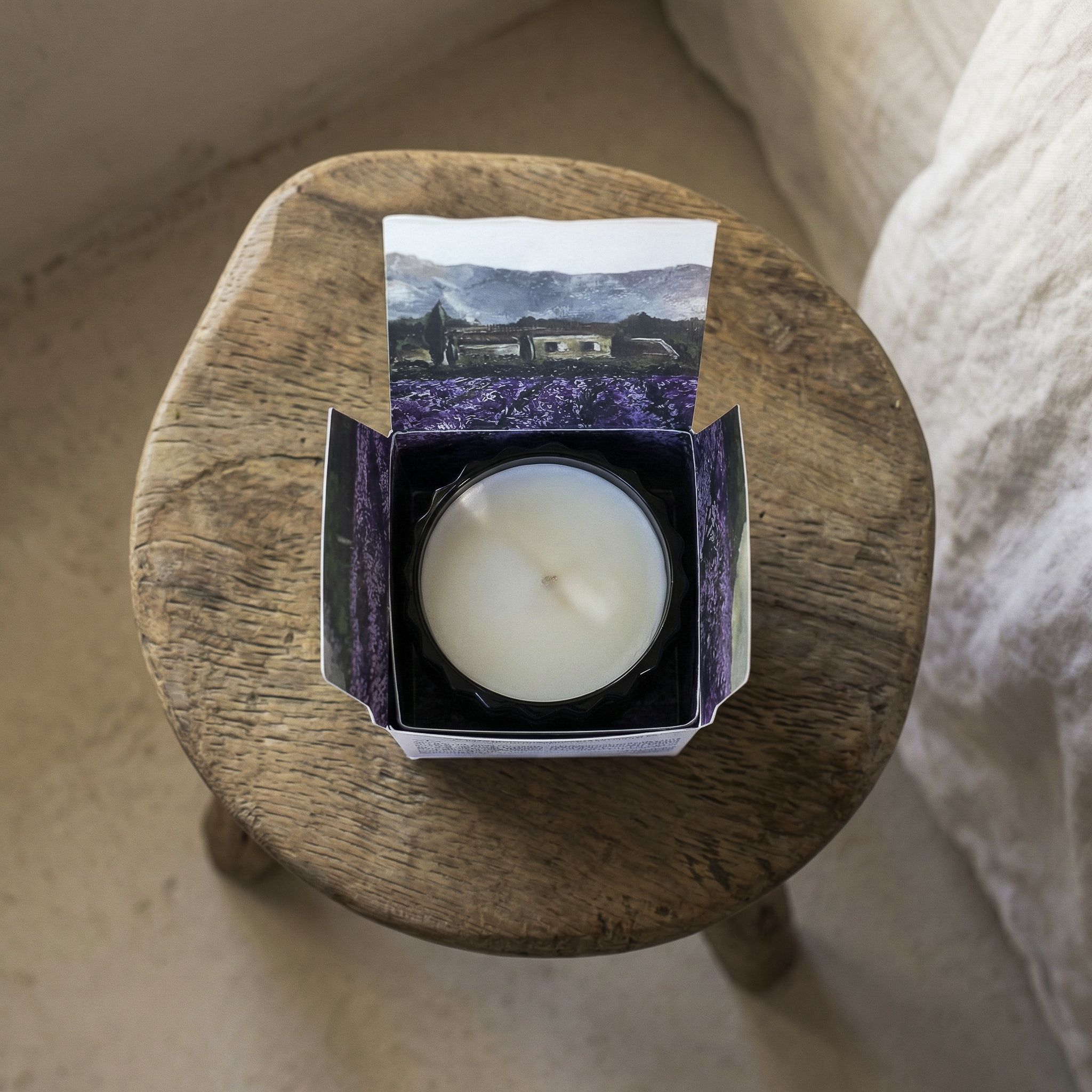 Auden Lueur Provence 8oz Non-Toxic Scented Candle in Textured Glass Vessel